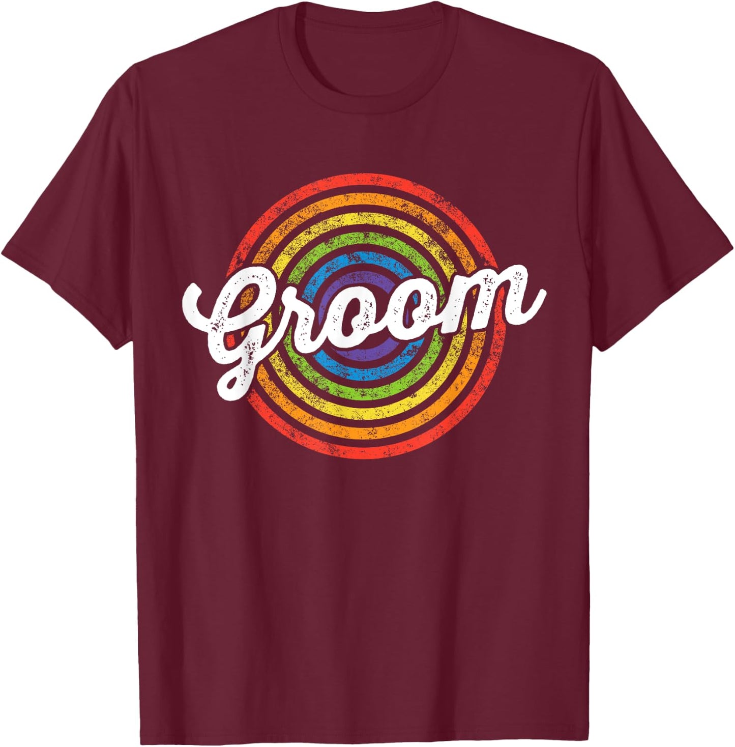 Groom Bachelor Party LGBT Same Sex Gay Wedding Husband T-Shirt - T-Shirt | Maroon