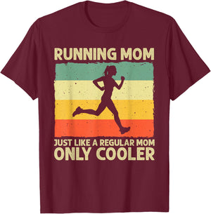 Funny Running Mom Marathoner Runner Coach Racing T-Shirt - T-Shirt | Maroon