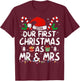 Our First Christmas As Mr & Mrs 2024 Just Married Couples T-Shirt - T-Shirt | Maroon