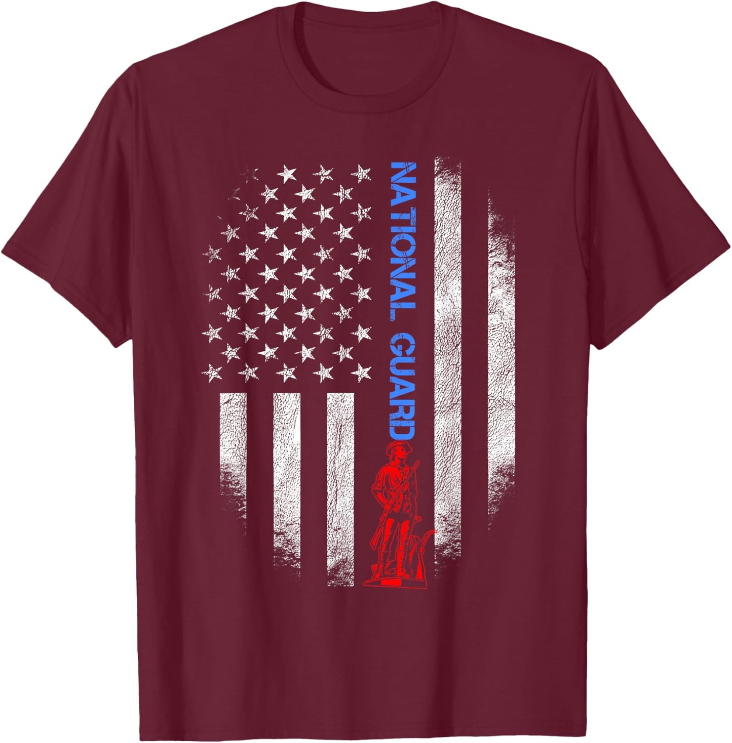 US National Guard US Flag Always Ready Always There Army T-Shirt - T-Shirt | Maroon