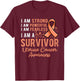 Peach ribbon support survivor of uterine cancer awareness T-Shirt - T-Shirt | Maroon