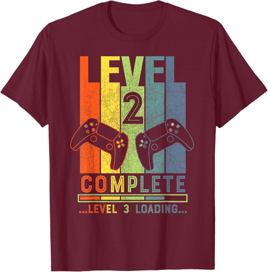 Level 2 Complete Gamer Gift 2 Years Wedding Anniversary T-Shirt - T-Shirt | Maroon
