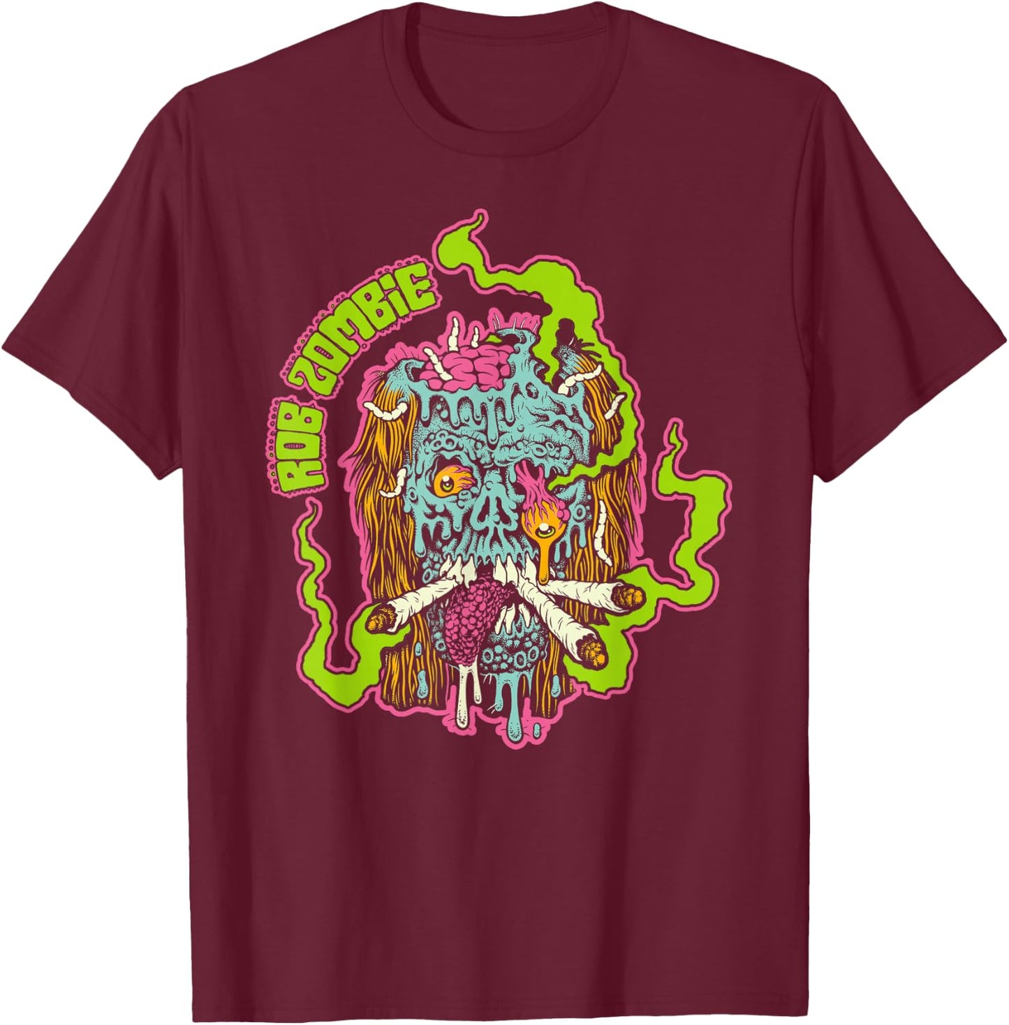 Rob Zombie – Smoke Your Grass T-Shirt - T-Shirt | Maroon