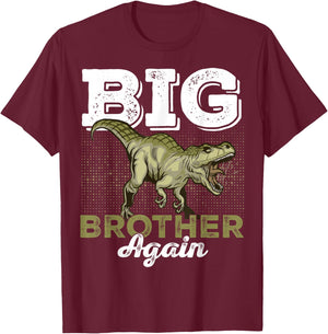 Bigs Brothers Again Dinosaurs for Boy T-Shirt - T-Shirt | Maroon