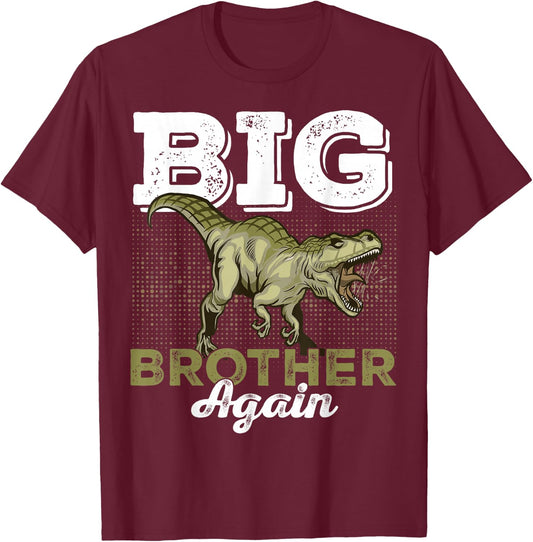 Bigs Brothers Again Dinosaurs for Boy T-Shirt - T-Shirt | Maroon