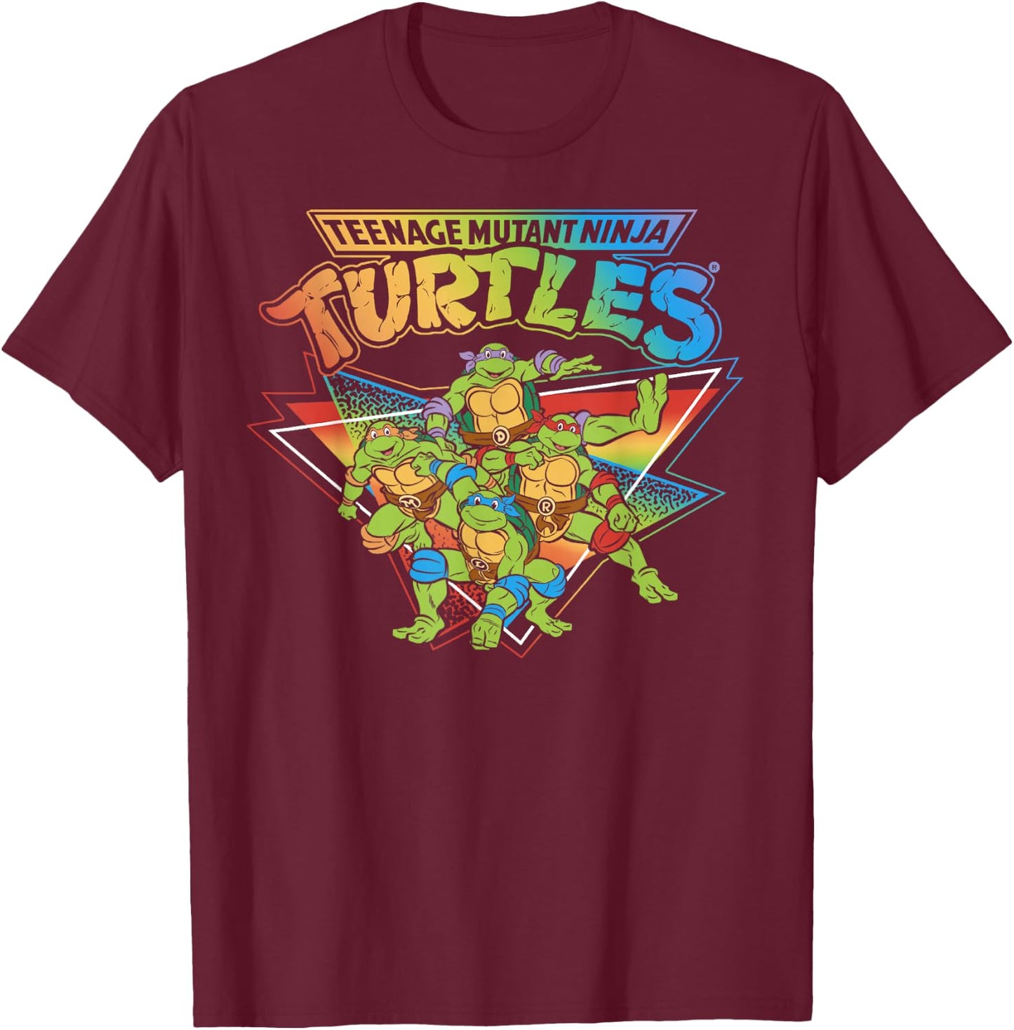 Teenage Mutant Ninja Turtles Pride Rainbow Gradient Small T-Shirt - T-Shirt | Maroon