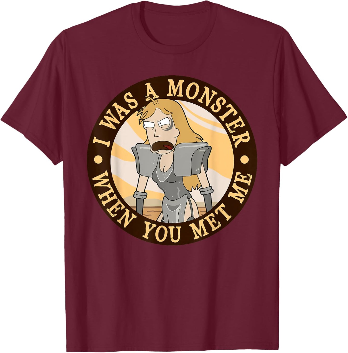 Mademark x Rick and Morty - Rick and Morty Summer Monster T-Shirt - T-Shirt | Maroon