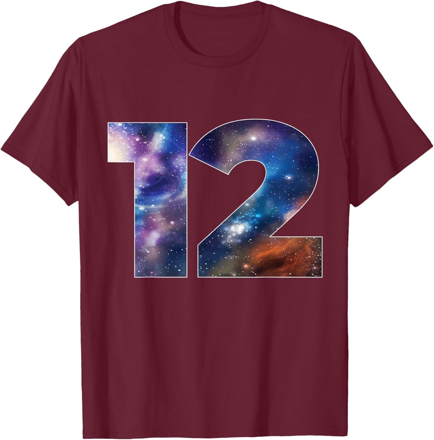 Galaxy 12 Year Old 12th Birthday Space Themed Astronaut Boy T-Shirt - T-Shirt | Maroon