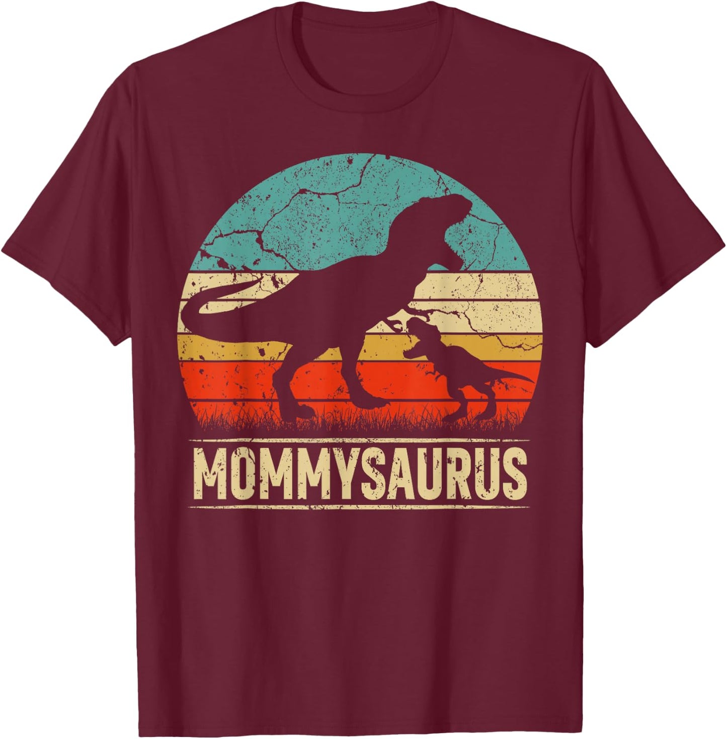 Mommysaurus T Rex Dinosaur Mommy Saurus Family Matching T-Shirt - T-Shirt | Maroon