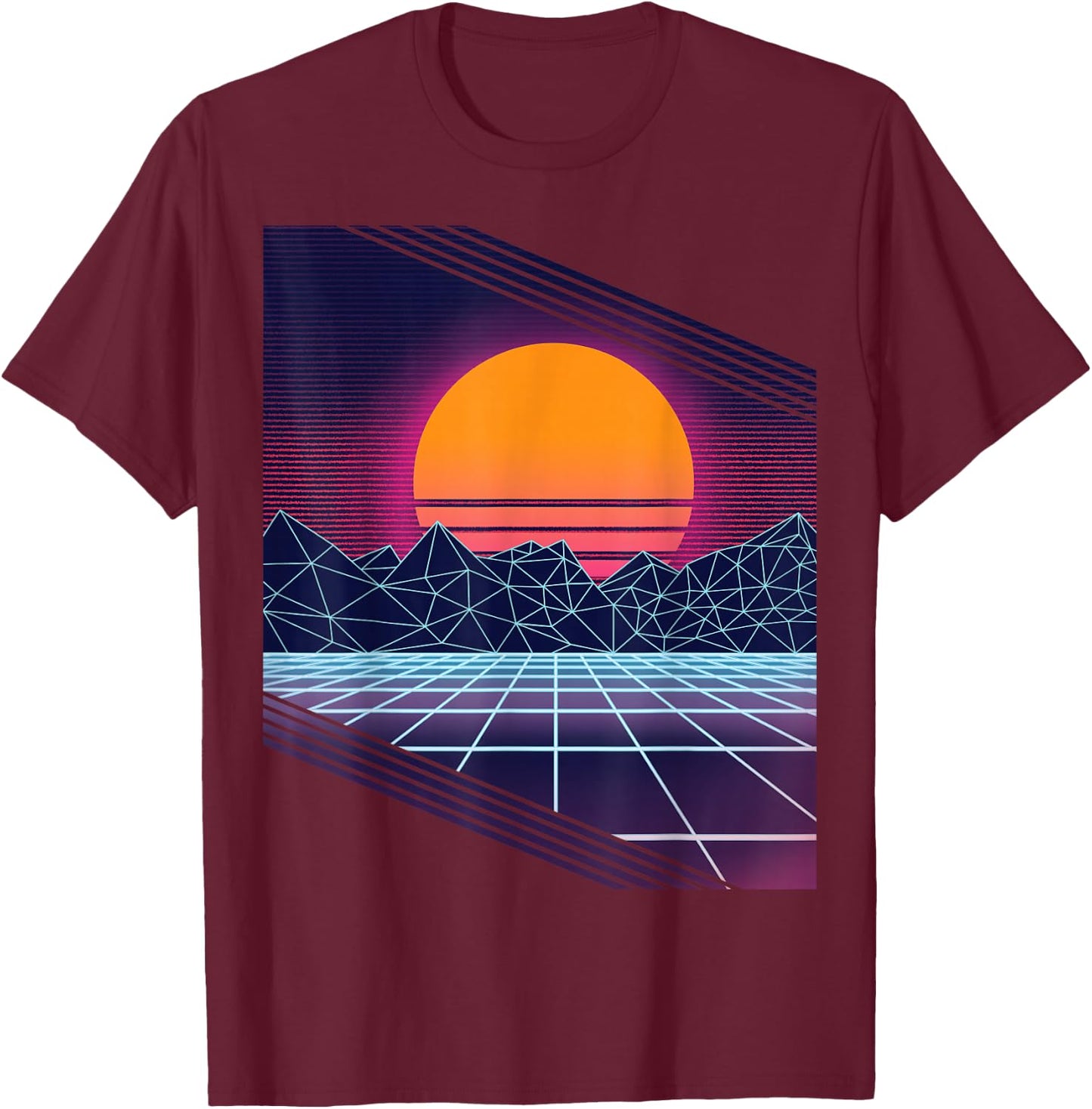 Retro 80s Vaporwave Outrun style T-Shirt - T-Shirt | Maroon