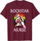 Unicorn Nurse Rockstar Rock Guitar Music Band Nursing T-Shirt - T-Shirt | Maroon