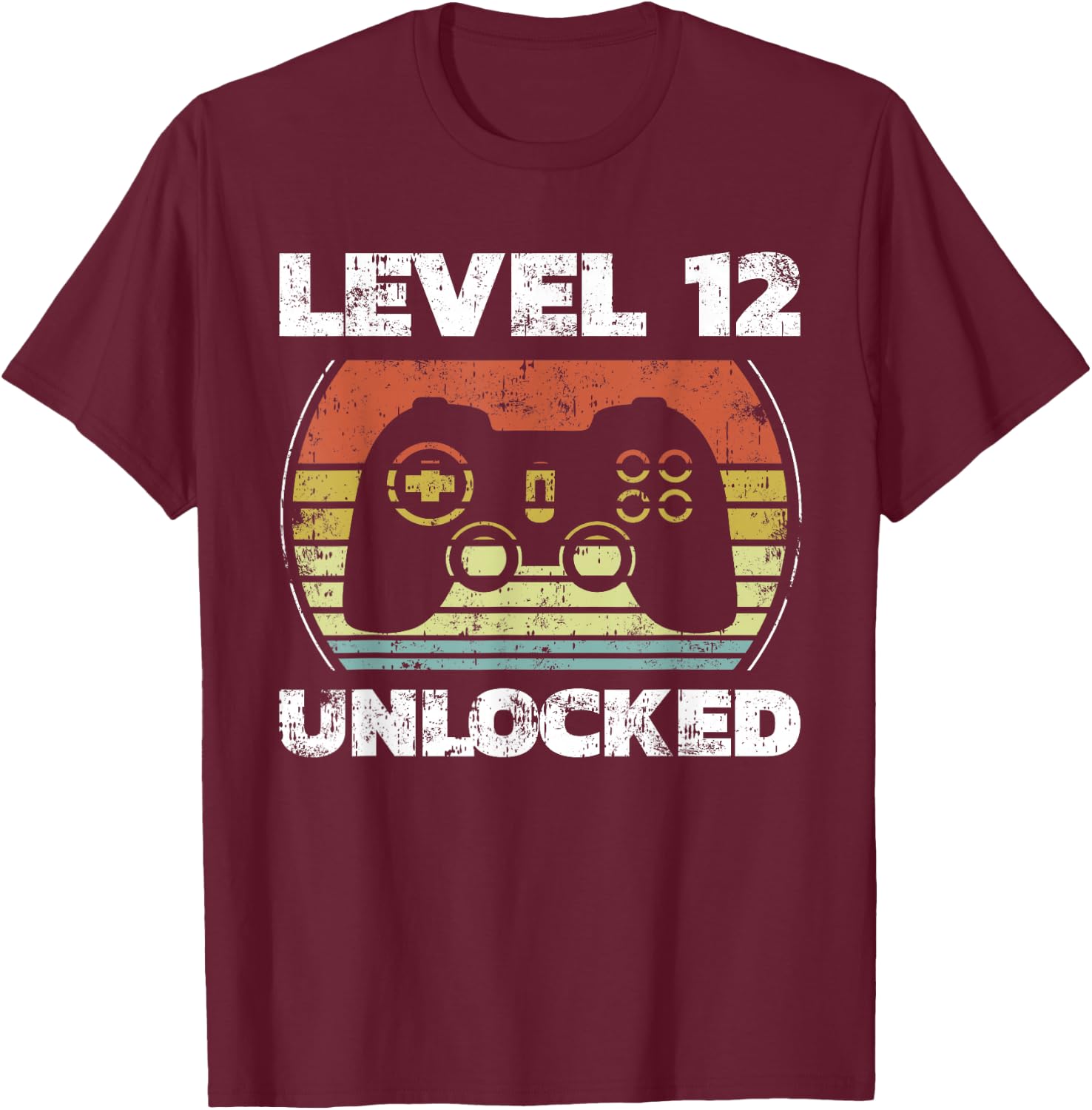 Level 12 Unlocked Funny Video Gamer 12th Birthday T-Shirt - T-Shirt | Maroon