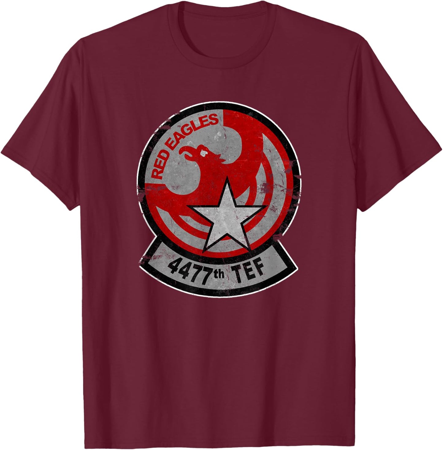 Red Eagles 4477th TEF America's MiG Squadron Vintage T-Shirt - T-Shirt | Maroon