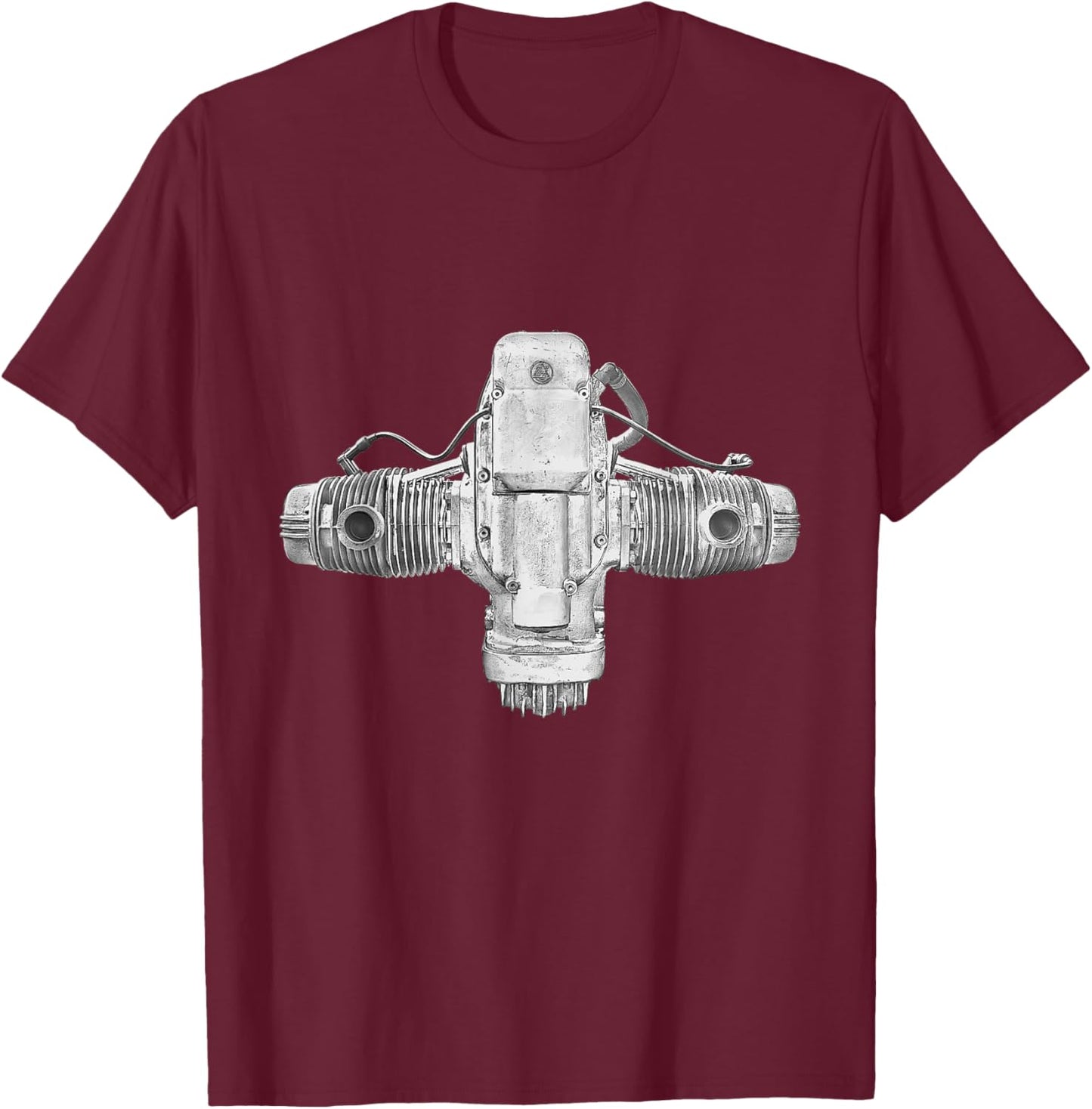 Ural Boxer Engine T-Shirt - T-Shirt | Maroon