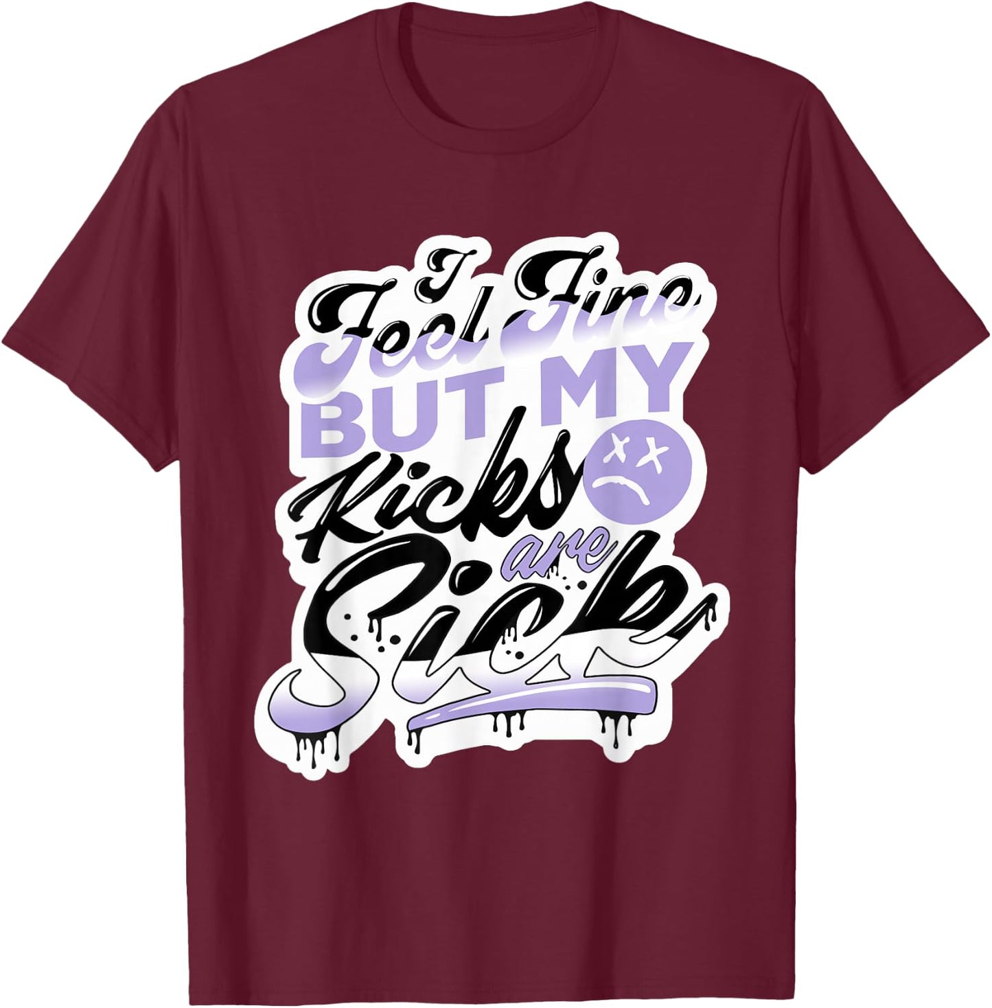 11 Low Pure Violet Feel Fine Shoes Drip Pure Violet 11s T-Shirt - T-Shirt | Maroon