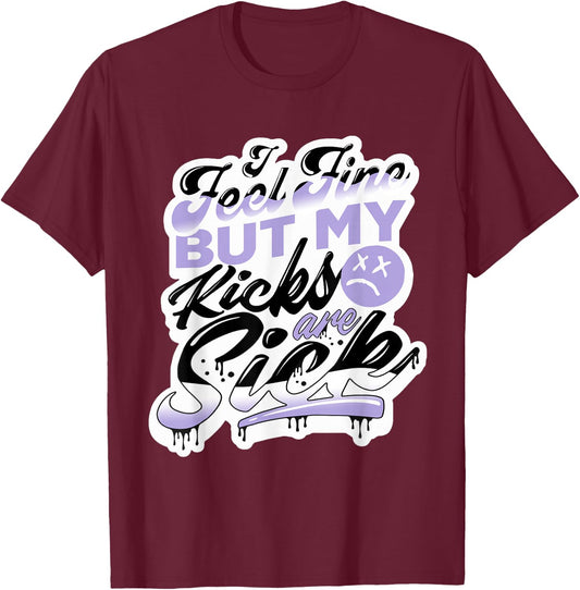 11 Low Pure Violet Feel Fine Shoes Drip Pure Violet 11s T-Shirt - T-Shirt | Maroon