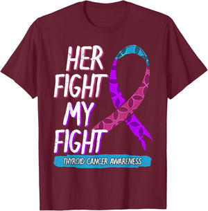 Thyroid Cancer Awareness Ribbon Endocrinologist Gift T-Shirt - T-Shirt | Maroon