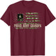Vintage Proud Army Grandpa Camo American Flag Veteran Gift T-Shirt - T-Shirt | Maroon