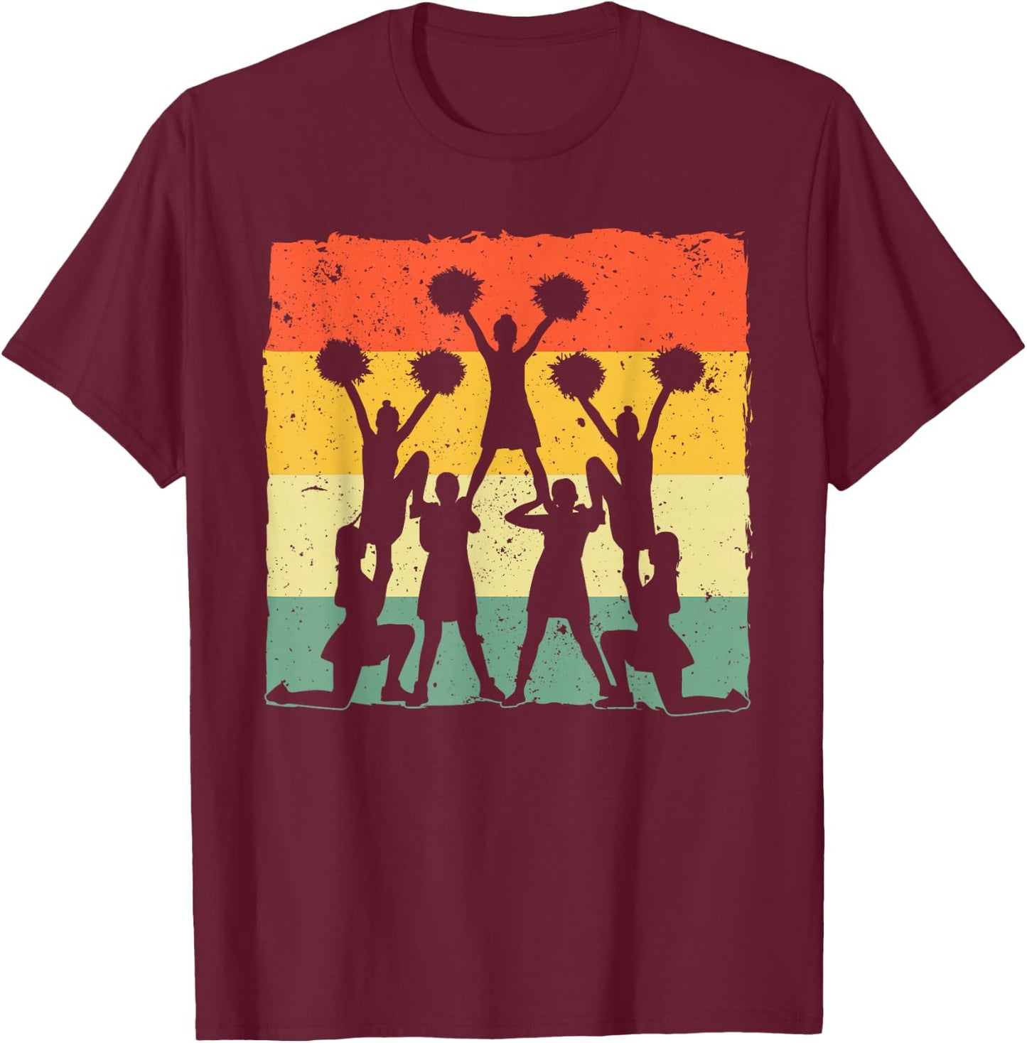 Cool Cheerleader Art Men Women Cheerleading Cheer Squad Team T-Shirt - T-Shirt | Maroon