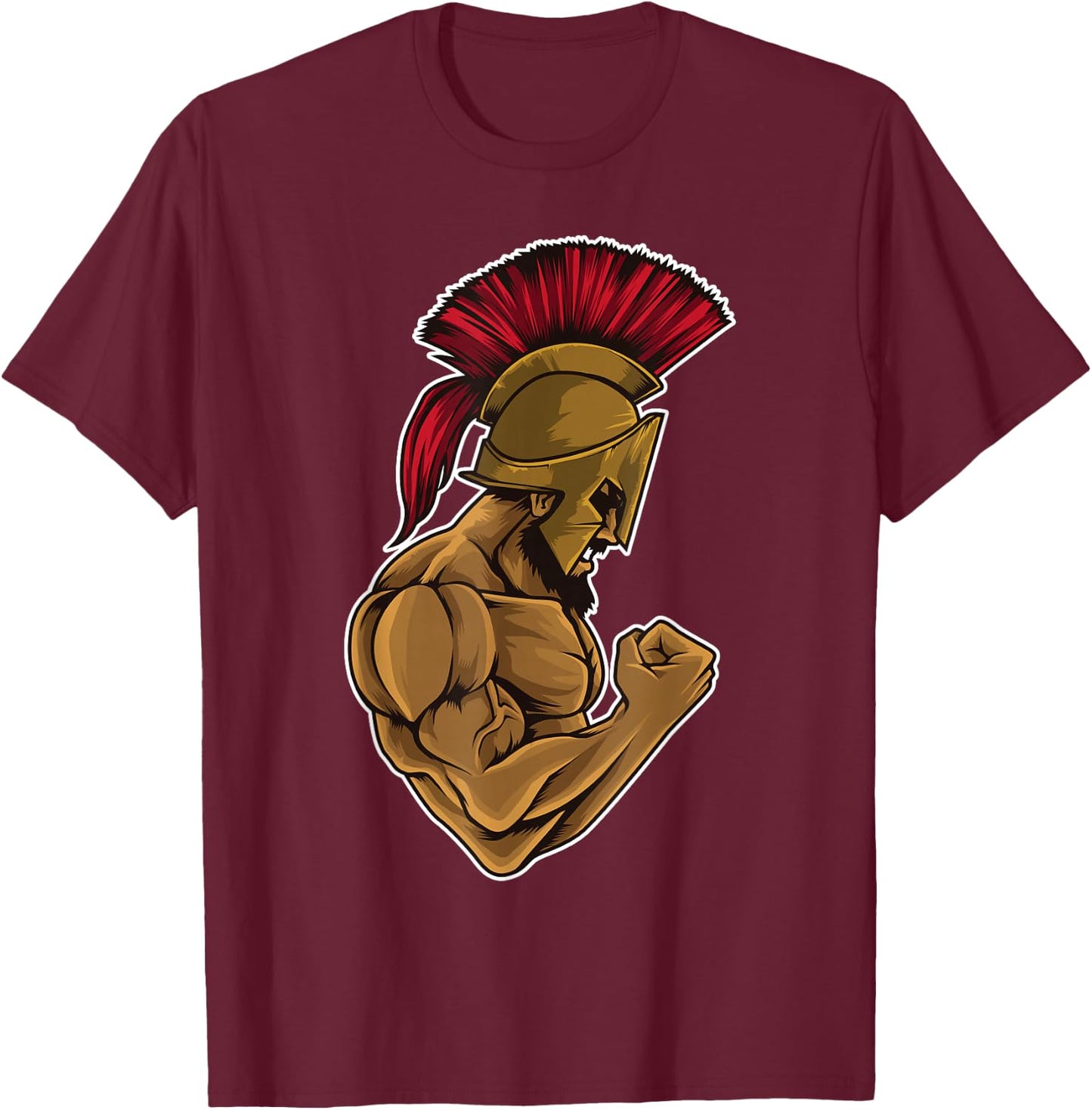 Spartan At The Gym - Muscle Fitness Training T-Shirt - T-Shirt | Maroon