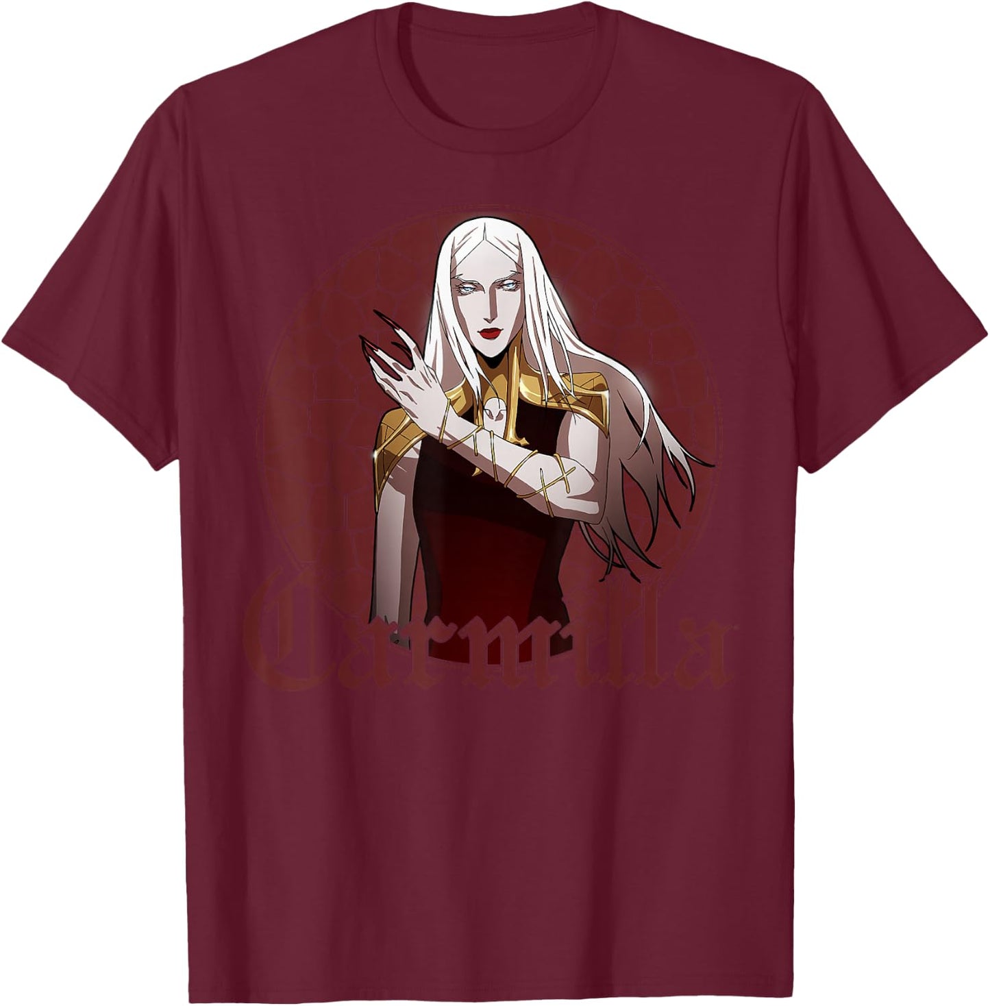 Netflix Castlevania Carmilla Portrait T-Shirt - T-Shirt | Maroon