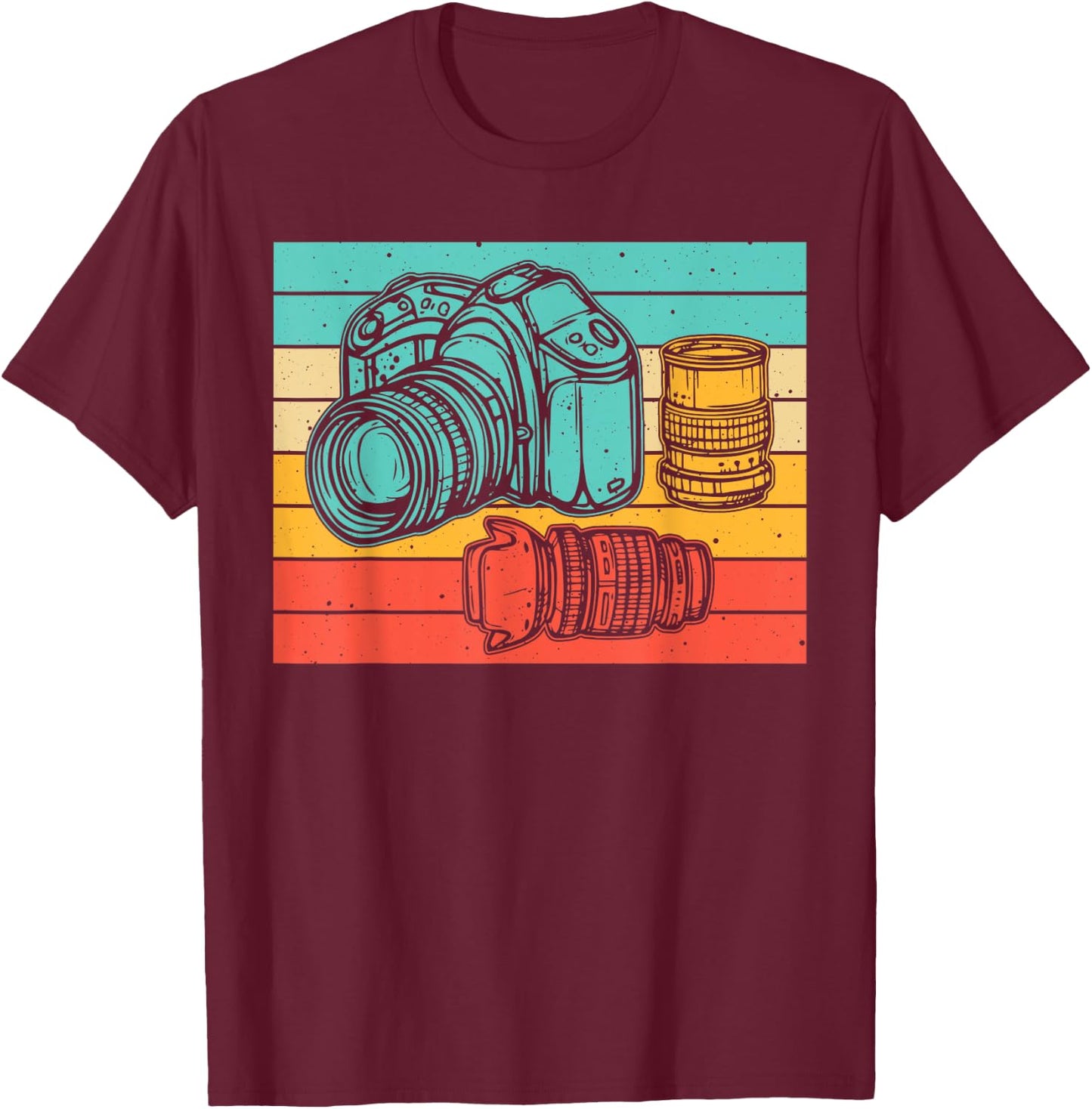 Vintage Camera Art Photographer Photography Lover Men Women T-Shirt - T-Shirt | Maroon