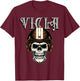 Vicla Gangster Biker Skull Motorcycle Rider Design T-Shirt - T-Shirt | Maroon