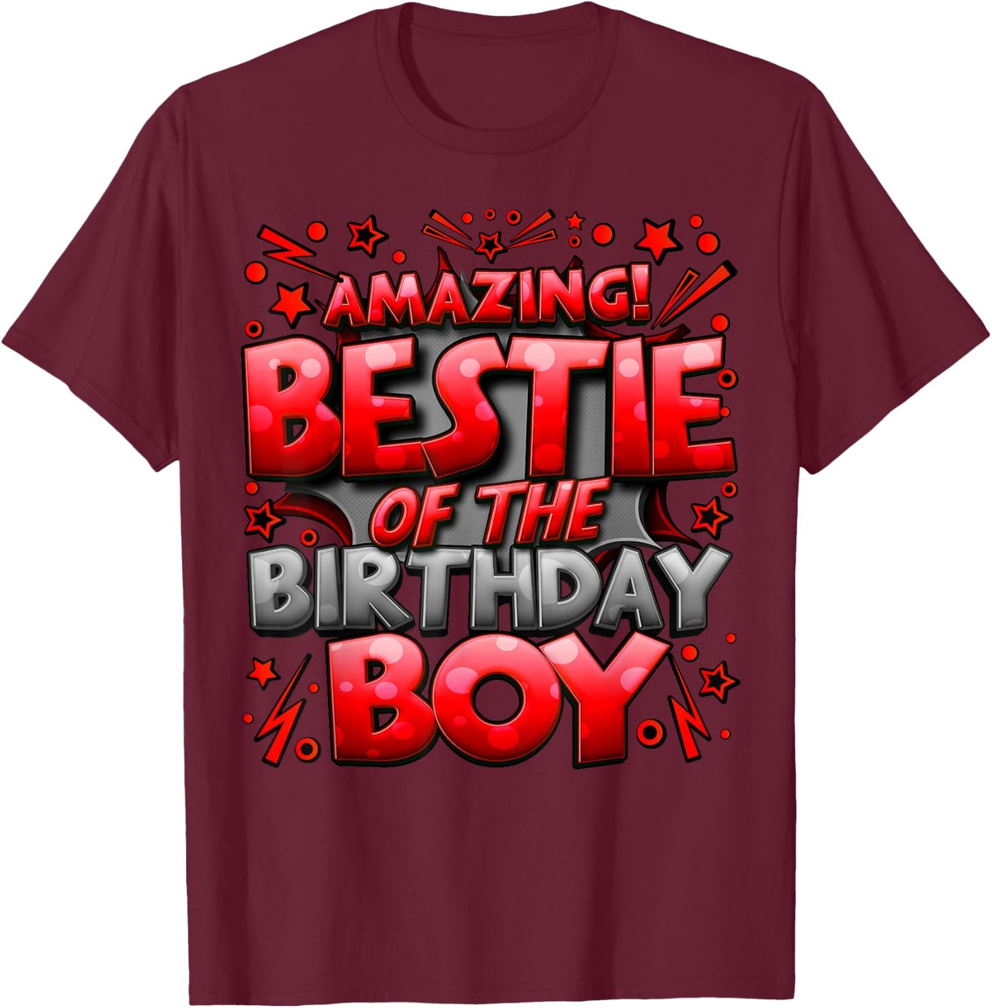 Best Friend of the Birthday Boy Matching Family Bestie T-Shirt - T-Shirt | Maroon