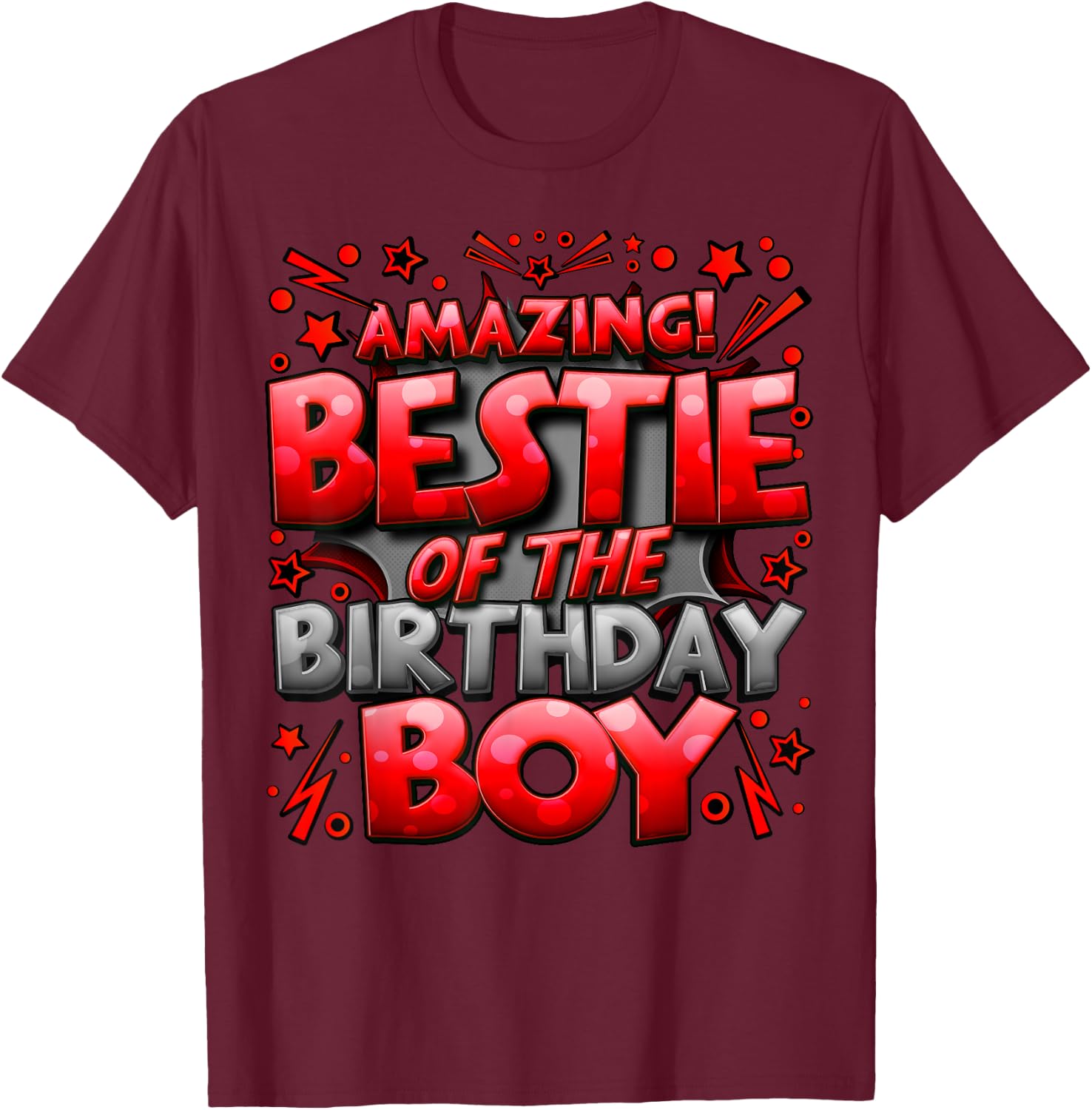 Best Friend of the Birthday Boy Matching Family Bestie T-Shirt - T-Shirt | Maroon