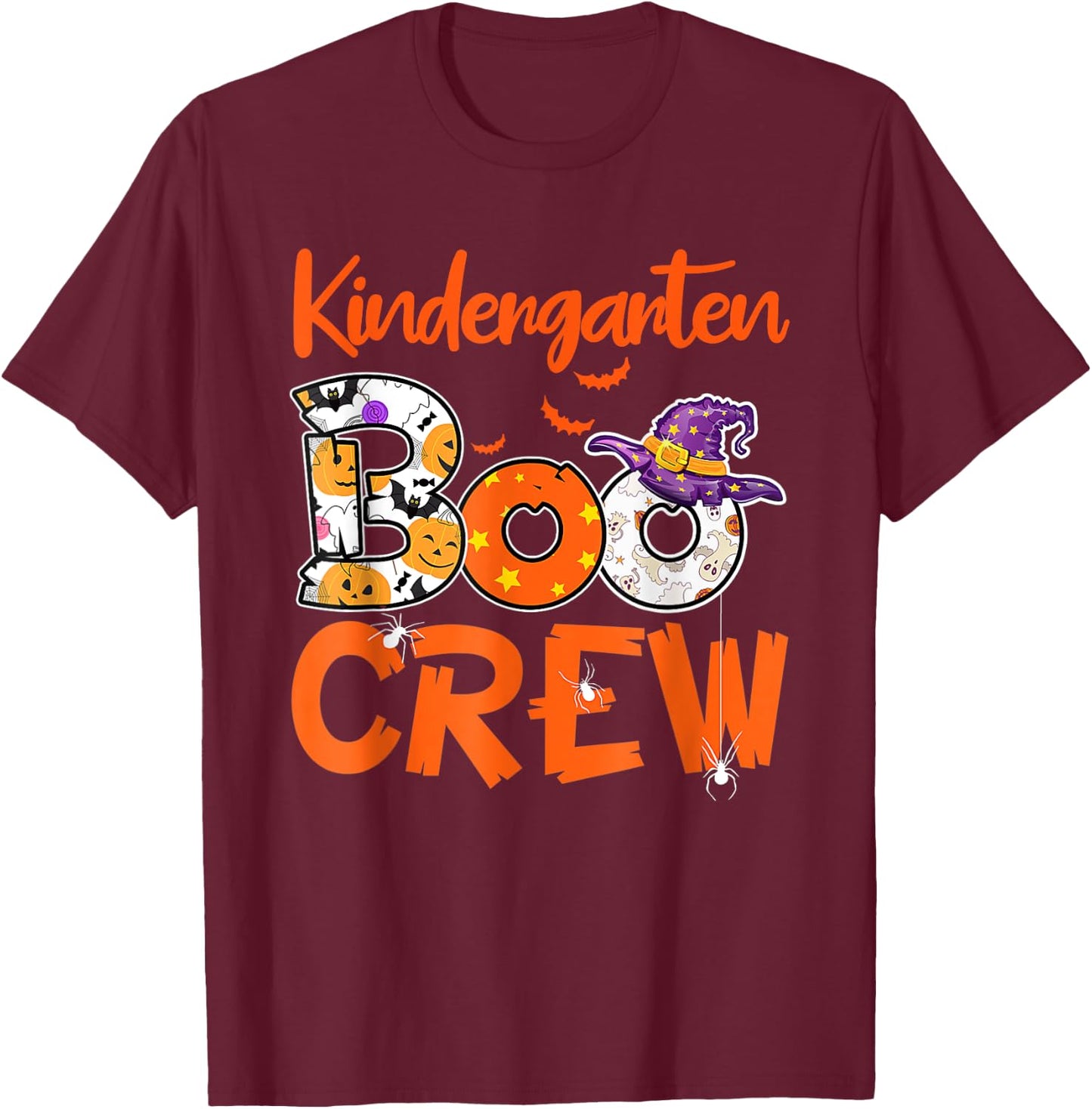 Kindergarten Boo Crew Teachers Students Halloween Costume Women T-Shirt - T-Shirt | Maroon