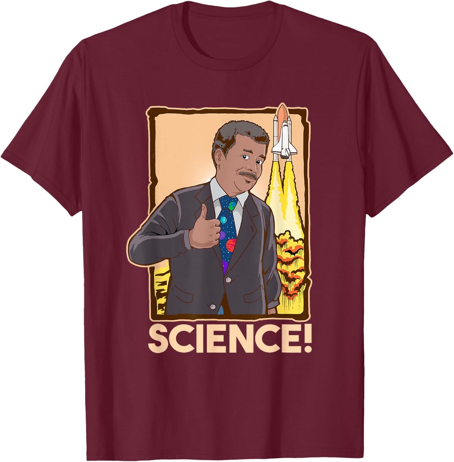 Neil deGrasse Tyson Science T-Shirt - T-Shirt | Maroon