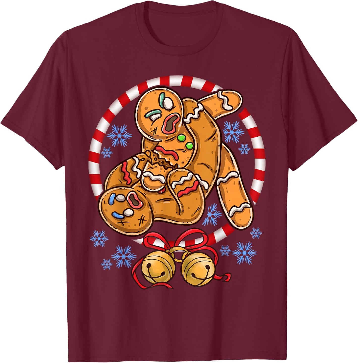 Gingerbread Cookies Christmas Funny Fighting Wrestling T-Shirt - T-Shirt | Maroon