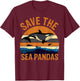 Save The Sea Pandas Rescue Killer Whale Orcas Marine Biology T-Shirt - T-Shirt | Maroon