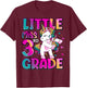 Little Miss 3rd Grade Unicorn Back To School 3rd Grade Girls T-Shirt - T-Shirt | Maroon