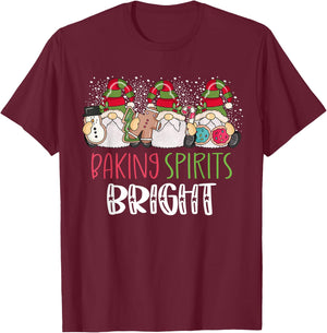 Christmas Baking Shirt Baking With My Gnomies Cute Gnomes T-Shirt - T-Shirt | Maroon