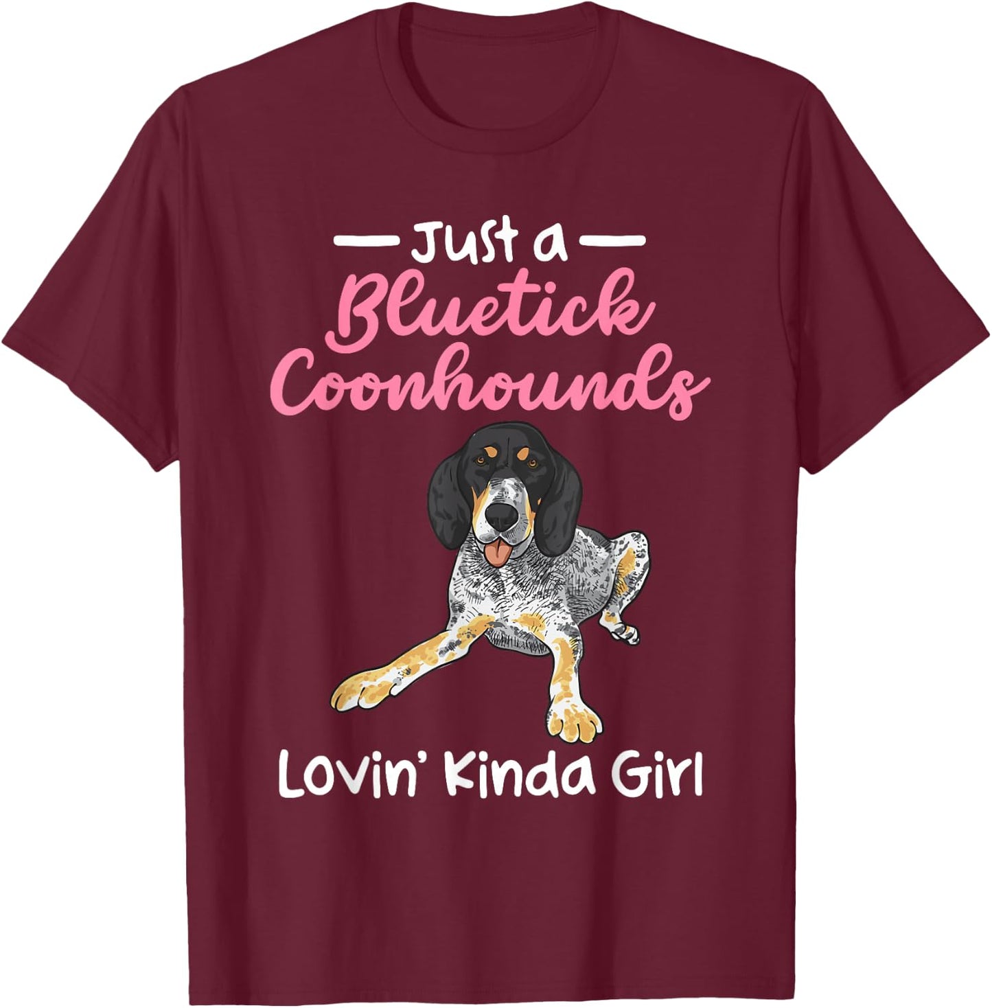 Bluetick Coonhound T-Shirt - T-Shirt | Maroon