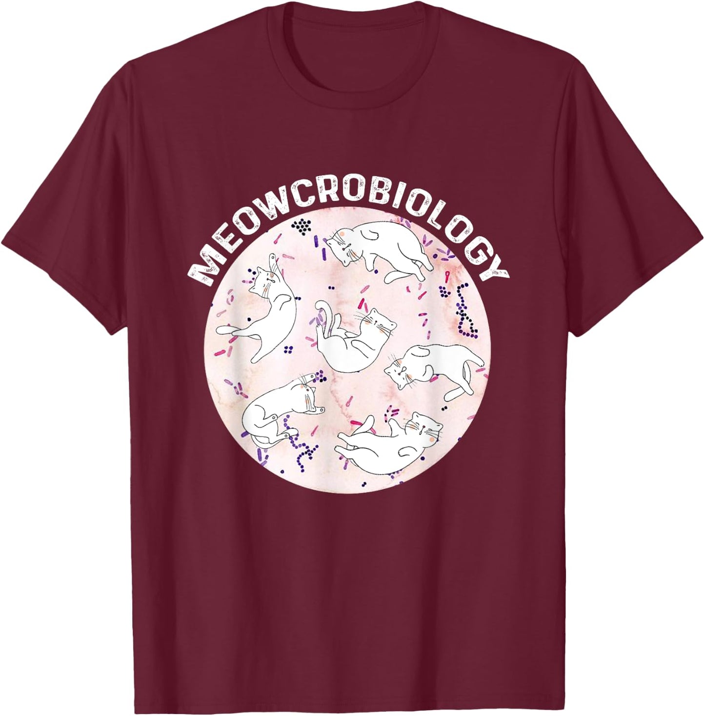 Meowcrobiology Microbiology science Cat Lovers Women Kids T-Shirt - T-Shirt | Maroon