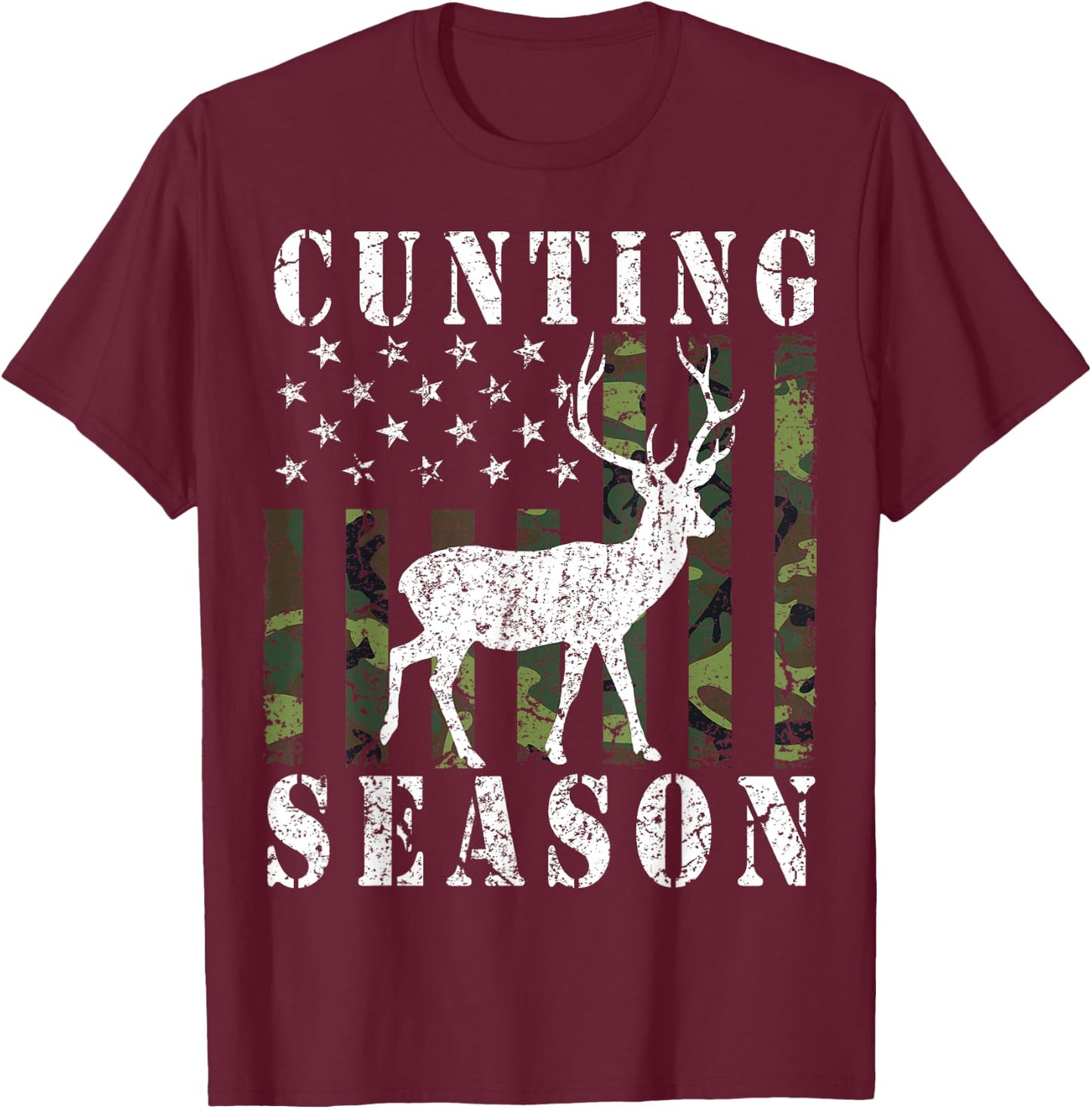 Cunting Season American Flag Counting Season Activist Funny T-Shirt - T-Shirt | Maroon
