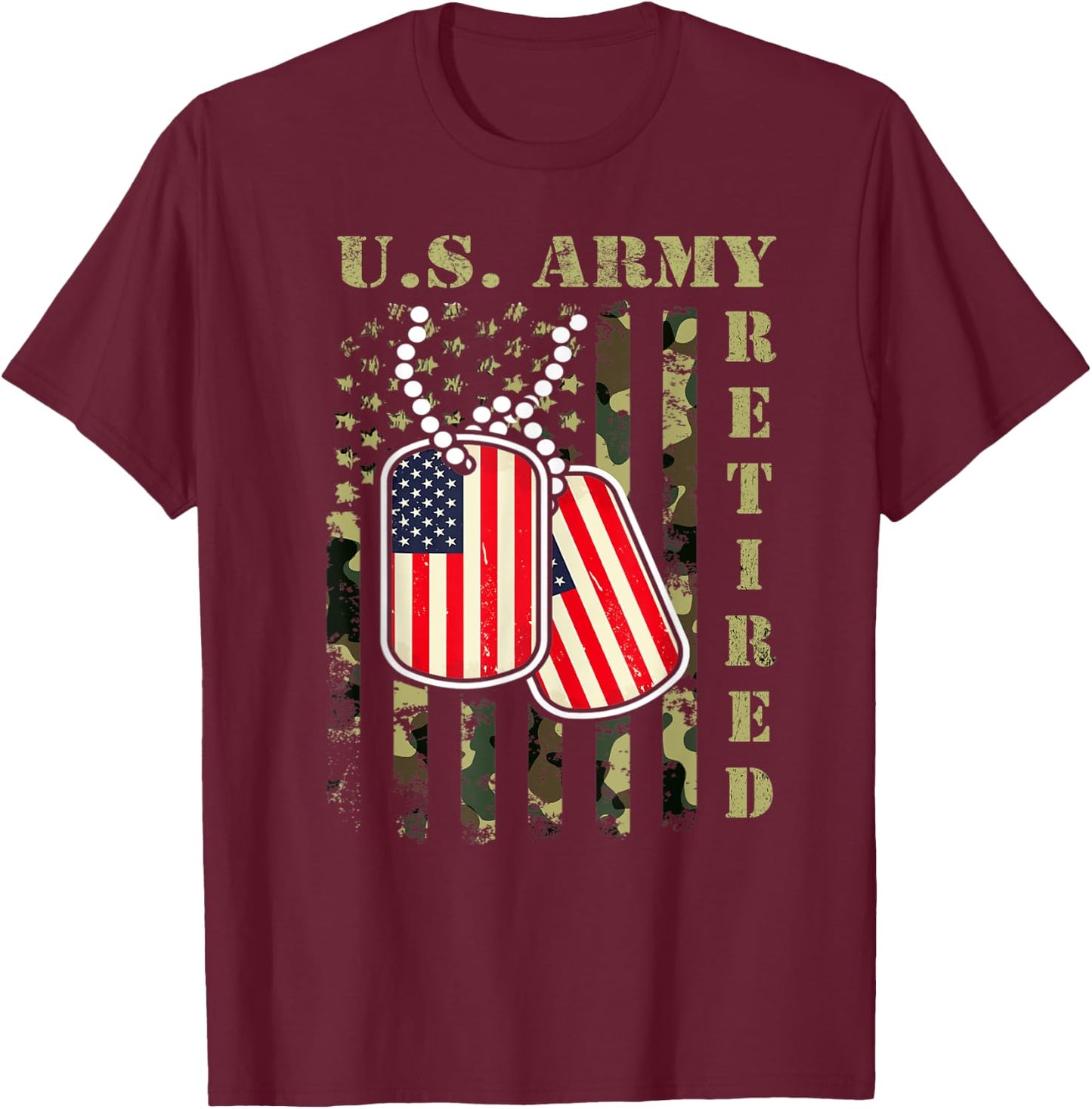 Proud US Army Veteran, Retired Army Veteran, Grumpy Old Vet T-Shirt - T-Shirt | Maroon