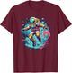 Doped Don -Adults Multicolor Astronaut Small Classic Fit Short Sleeve T-Shirt - T-Shirt | Maroon