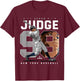 Aaron Judge Number Portrait Baj New York MLBPA T-Shirt - T-Shirt | Maroon