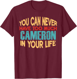 Funny Cameron Personalized First Name Joke Item T-Shirt - T-Shirt | Maroon