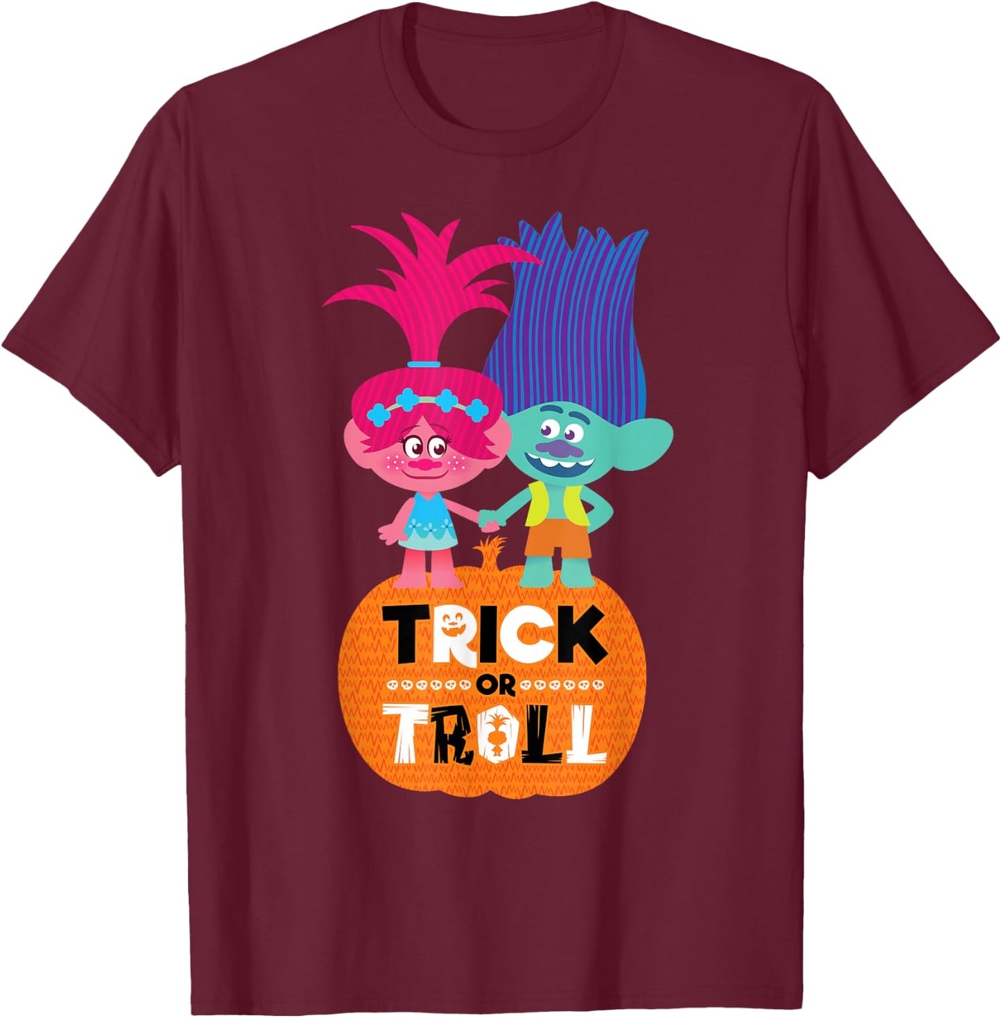 DreamWorks Trolls Happy Halloween T-Shirt - T-Shirt | Maroon