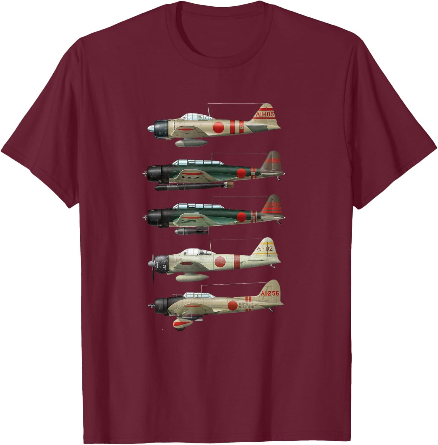A6M Zero is a Japan WW2 fighter aircraft T-Shirt - T-Shirt | Maroon