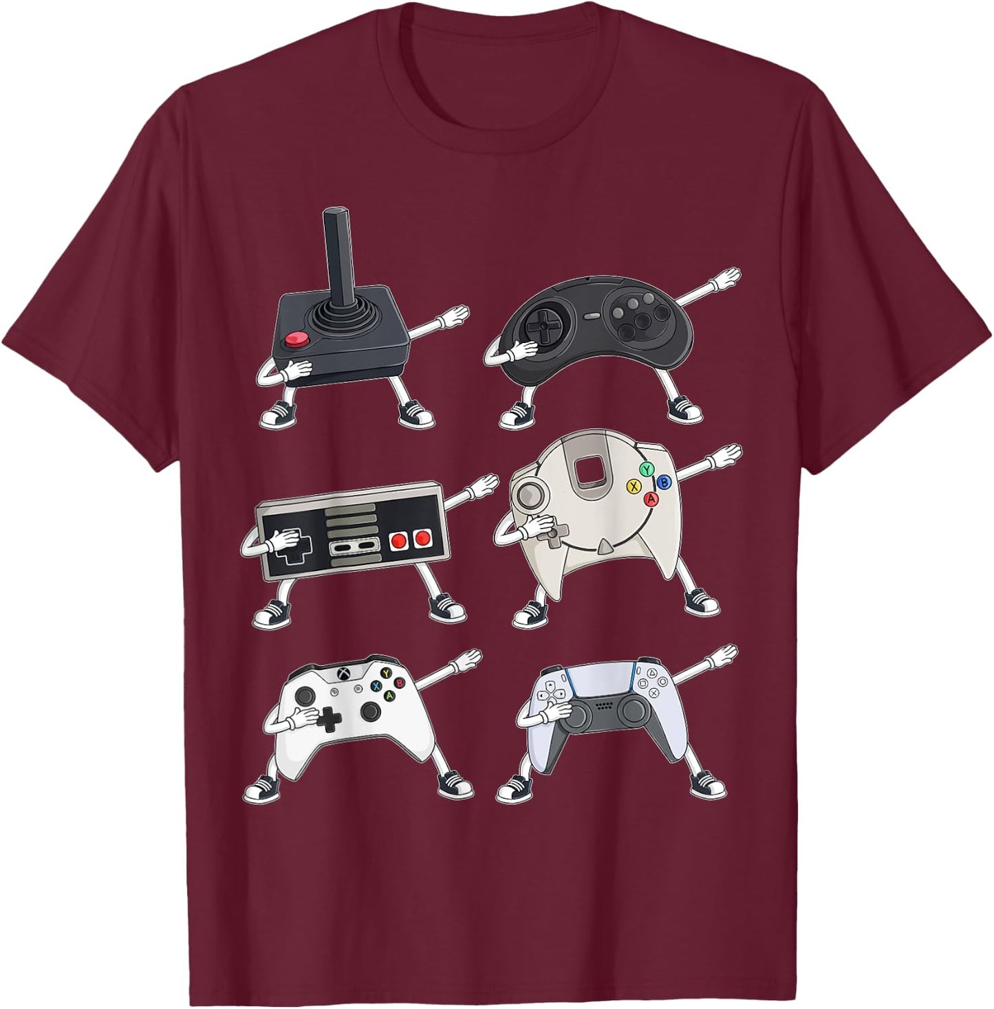 Dabbing Video Gamer Controllers Funny Boys Kids Gamer Dab T-Shirt - T-Shirt | Maroon