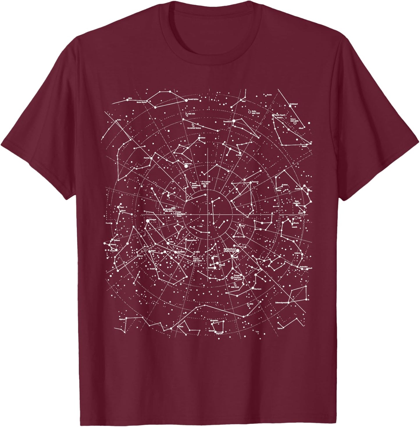 Astronomy Constellations, Stars Galaxy Celestial T-Shirt - T-Shirt | Maroon