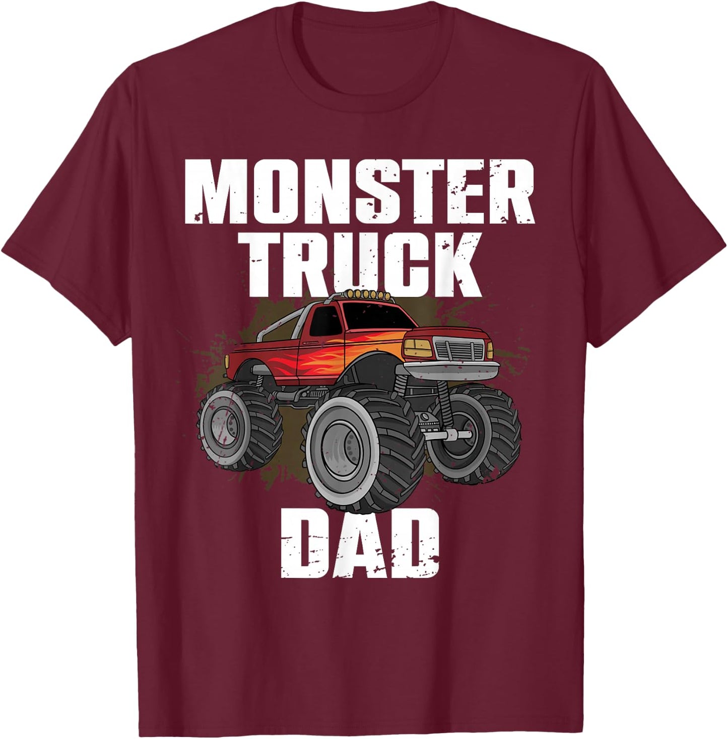 Best Monster Truck Dad Road Truck Pickup Trucks T-Shirt - T-Shirt | Maroon