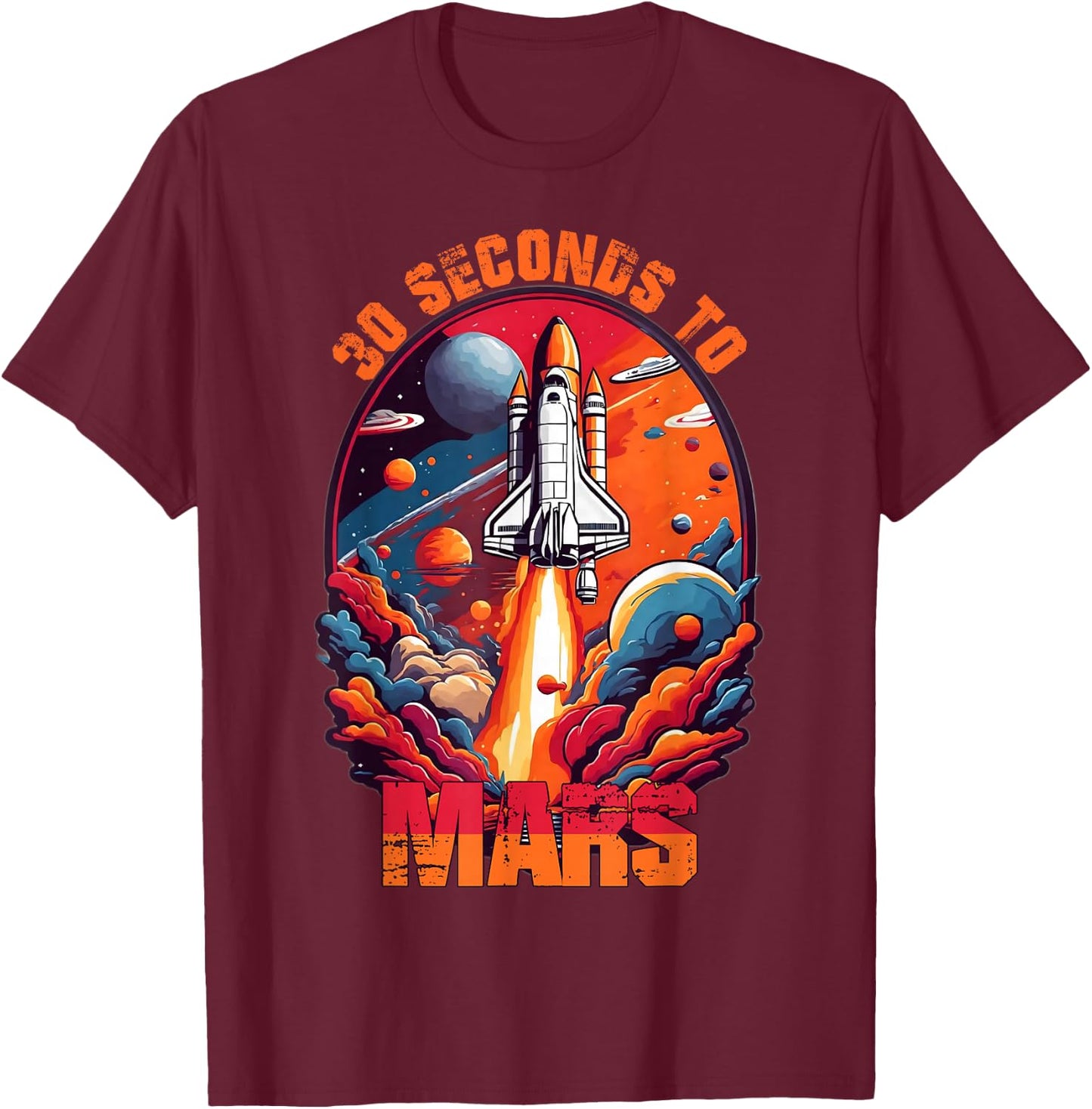 30 Seconds To Mars T-Shirt - T-Shirt | Maroon