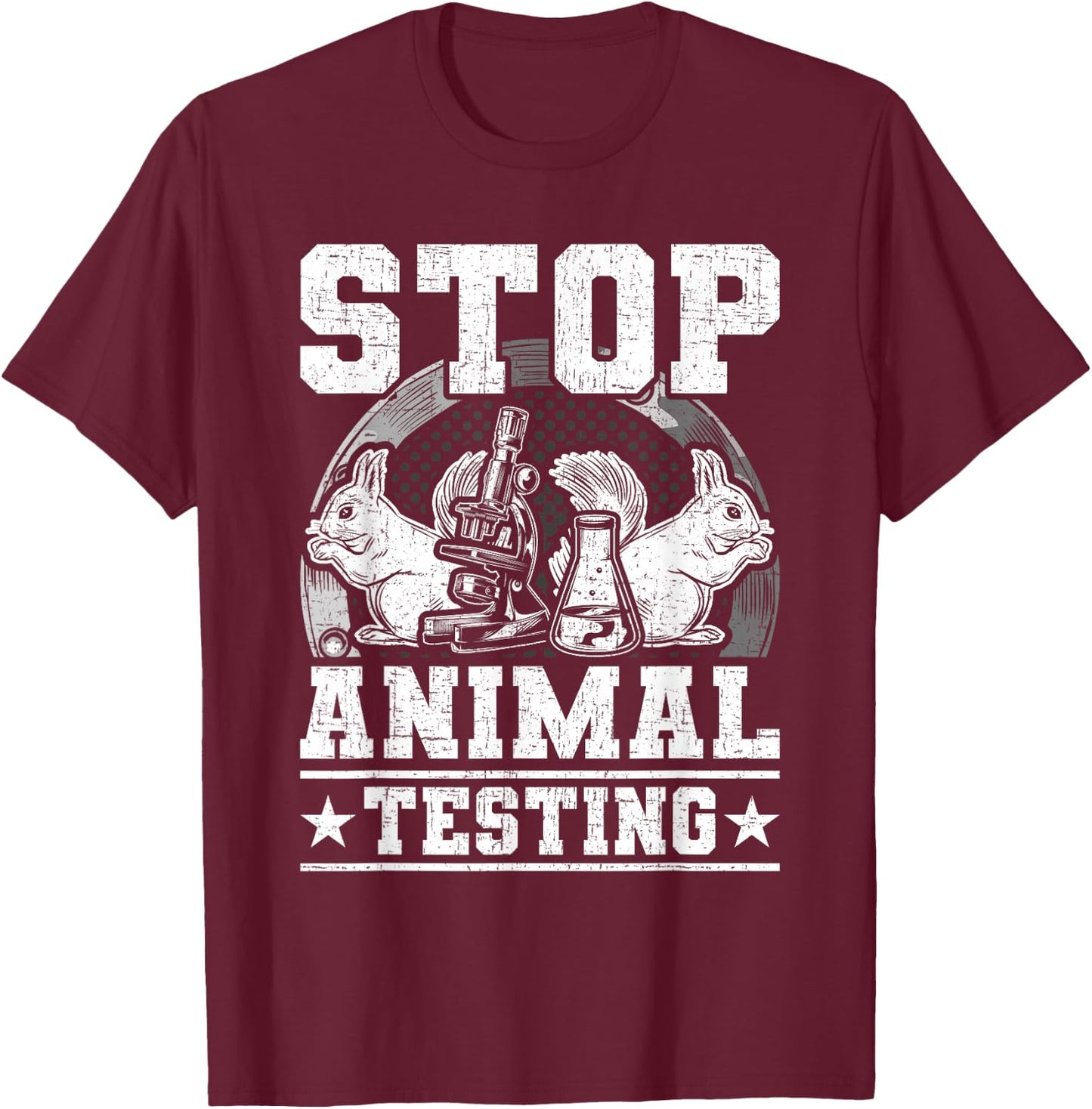 Stop animal testing animal lovers T-Shirt - T-Shirt | Maroon