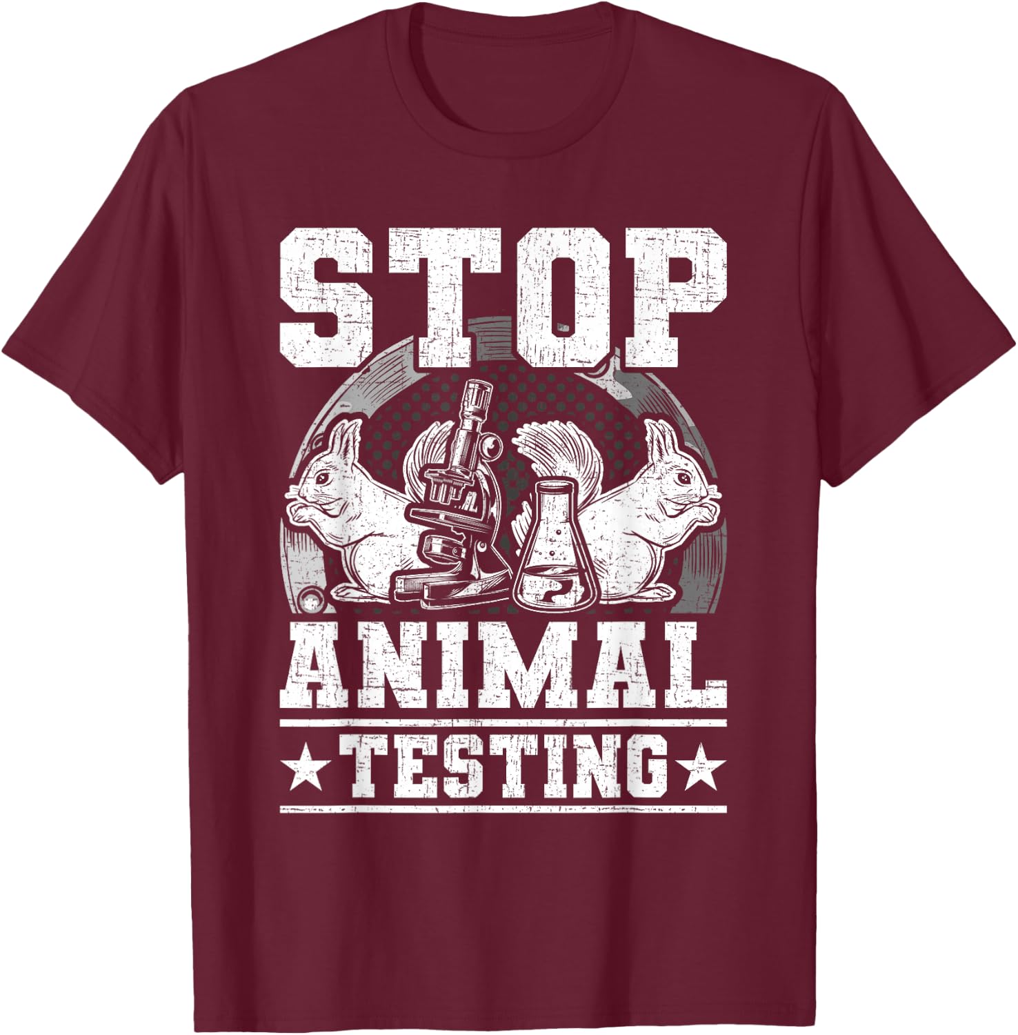 Stop animal testing animal lovers T-Shirt - T-Shirt | Maroon